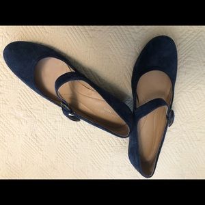 Naturalizer blue suede wedges